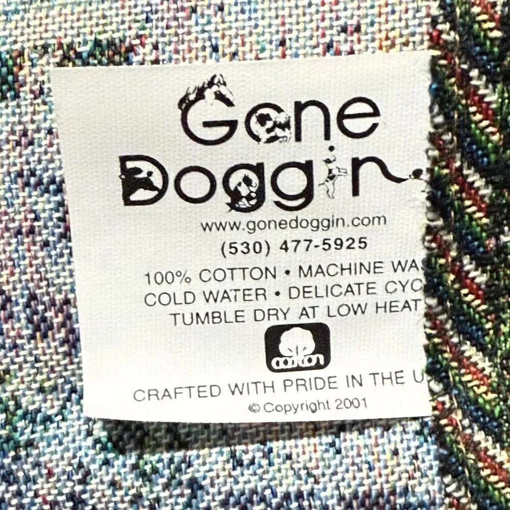 Gone Doggin Bell Pull Saint Bernard Wall Tapestry Cotton USA Made Vintage 2001